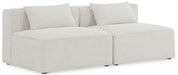 Cube - Linen Modular 2 Seat Armless Sofa - Simple Home Plus