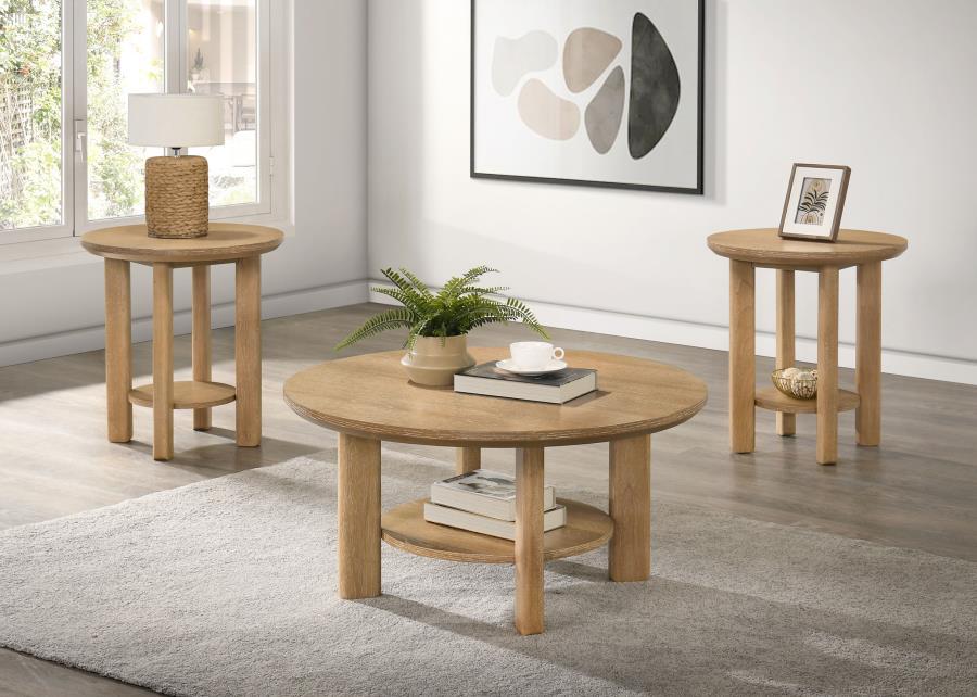 Ottowa - Round Wood Coffee Table Set - Simple Home Plus