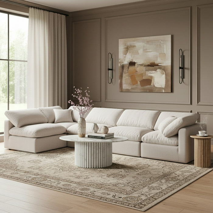 Indulge - Linen 5 Piece Modular Sectional - Simple Home Plus