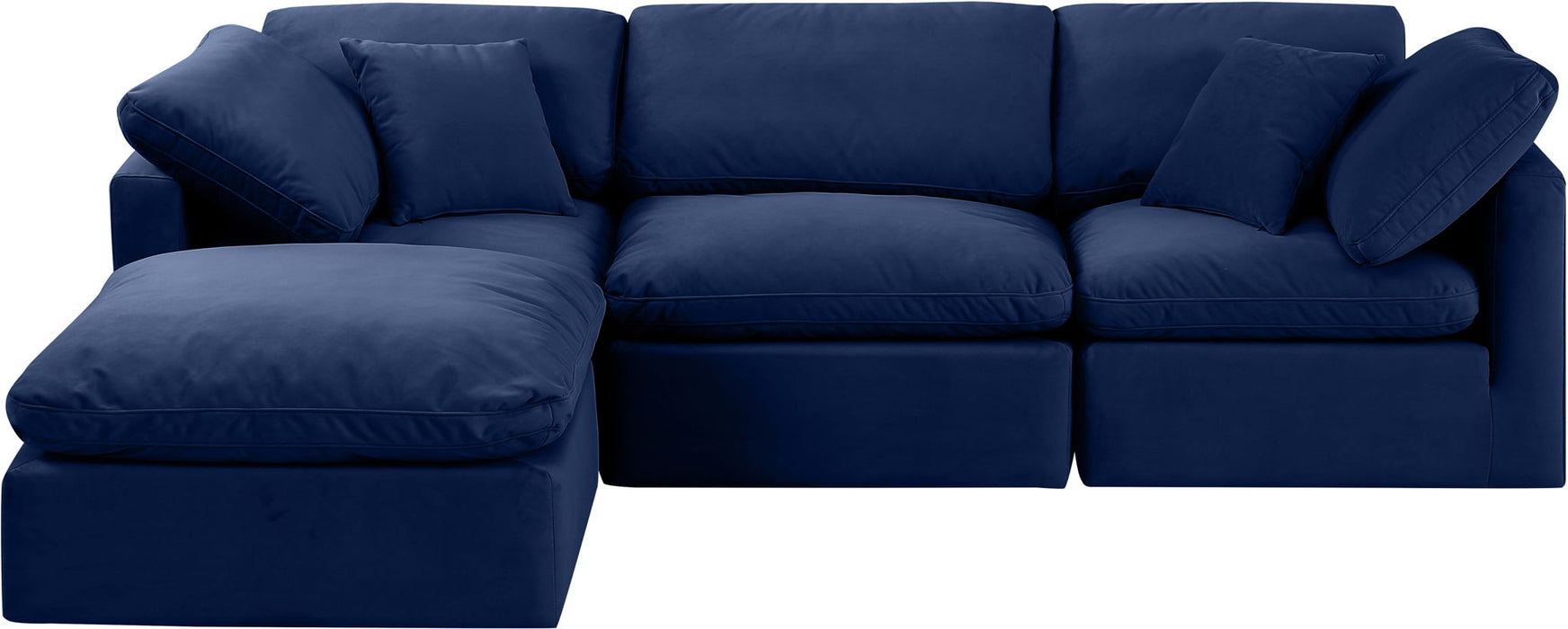 Indulge - Velvet 4 Piece Modular Sectional With Chaise - Simple Home Plus