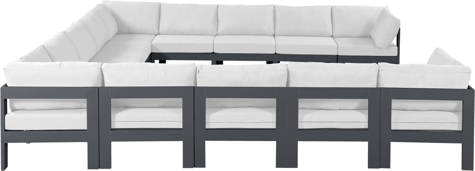Nizuc - Outdoor Patio 13 Piece Modular Sectional With Gray Frame - Simple Home Plus