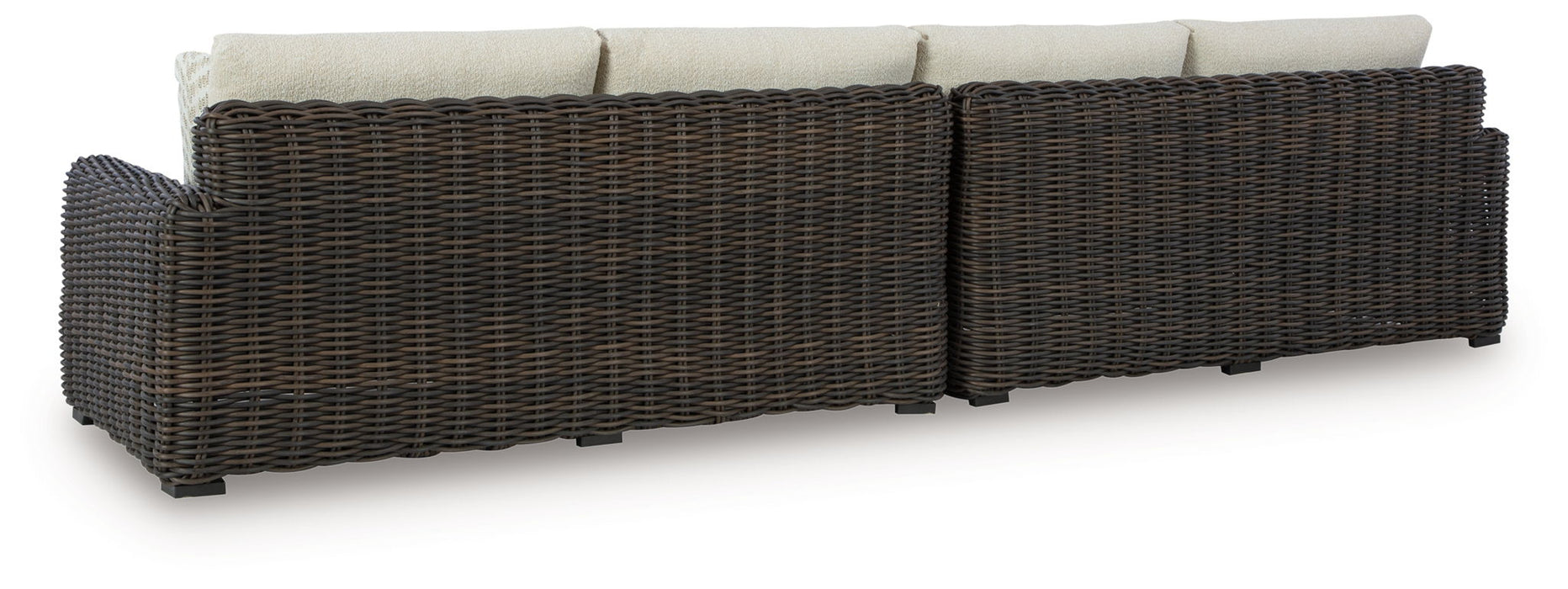Kimora - Raf/Laf Loveseat With Cushion (Set of 2) - Beige / Dark Brown - Simple Home Plus