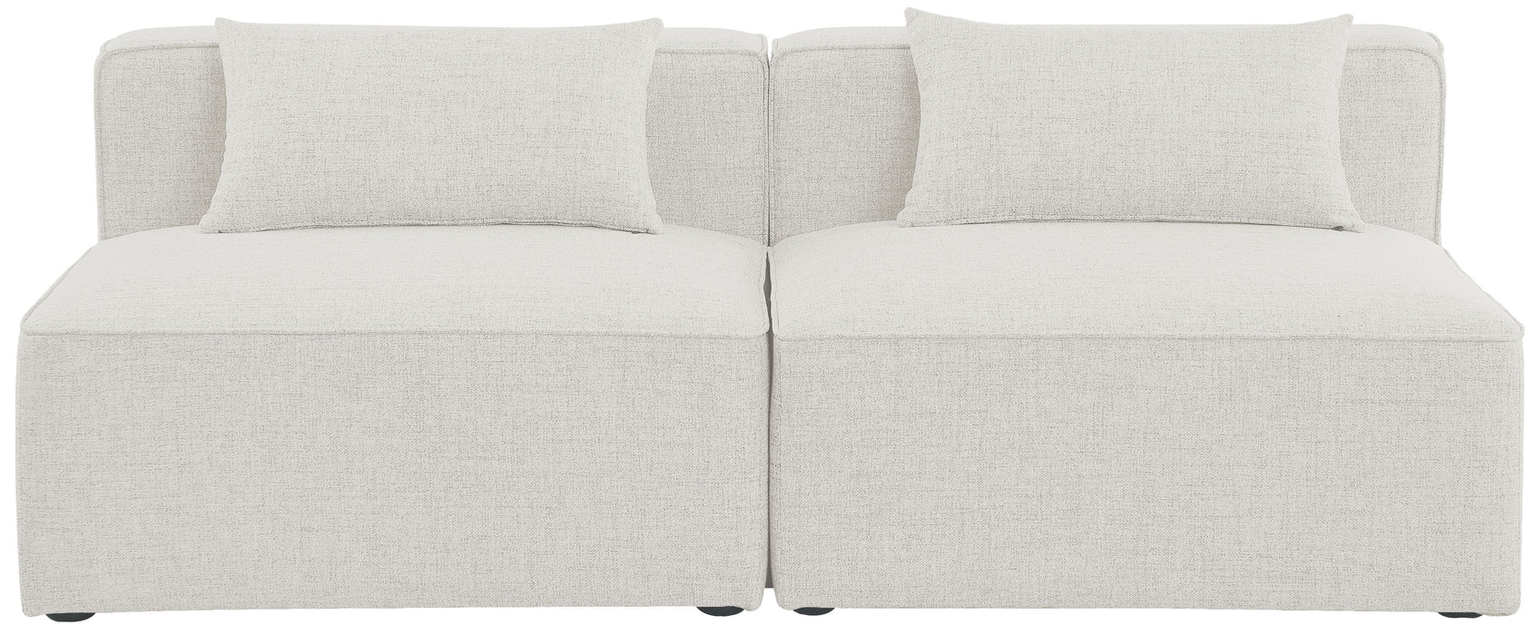 Cube - Linen Modular 2 Seat Armless Sofa - Simple Home Plus