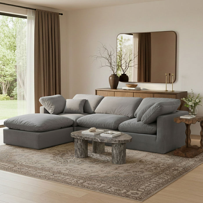Indulge - Velvet 4 Piece Modular Sectional With Chaise - Simple Home Plus