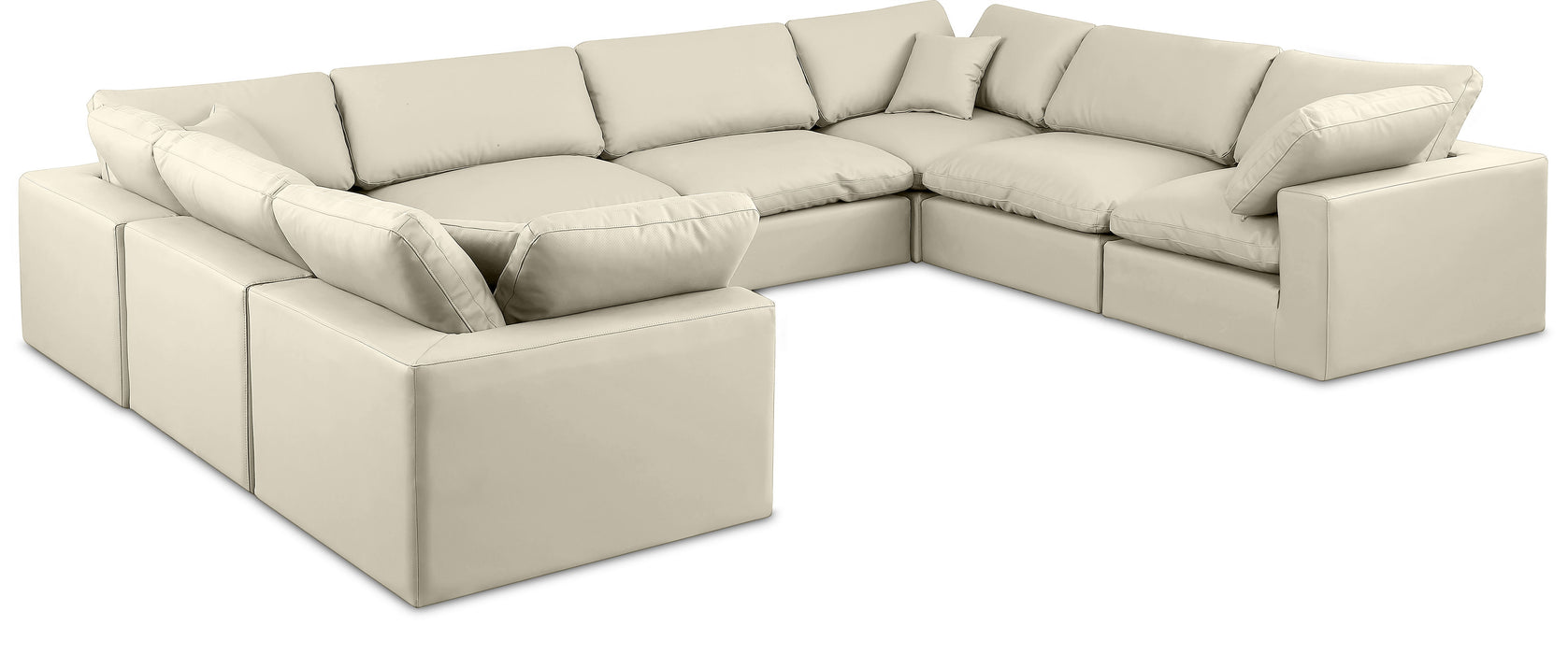 Comfy - 8 Piece Faux Leather Modular Sectional - Simple Home Plus