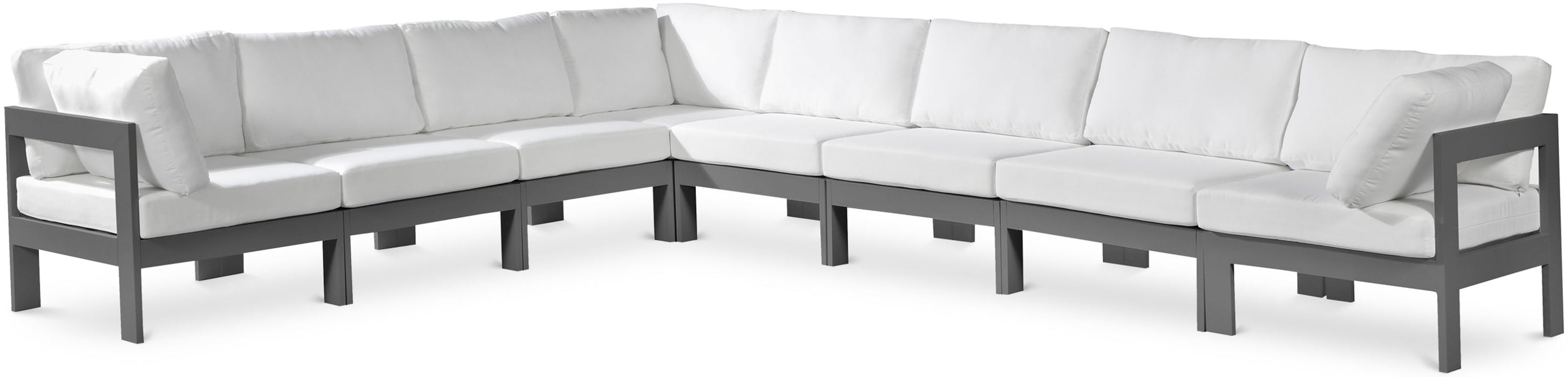 Nizuc - Outdoor Patio 8 Piece Modular Sectional With Gray Frame - Simple Home Plus