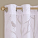 Averil - 95" Grommet Top Sheer Bird On Branches Burnout Window Curtain - White - Simple Home Plus