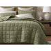 100% Linen - King/California King Linen Garment Washed Quilt Set - Olive Green - Simple Home Plus