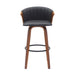 Diana - Swivel Walnut Wood Faux Leather Counter Stool - Simple Home Plus