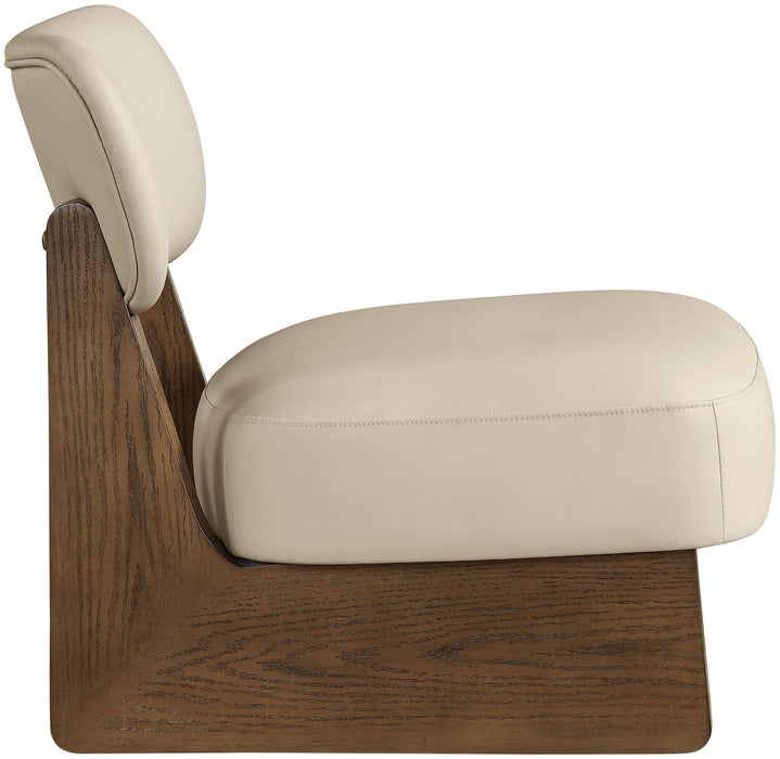 Vetra - Vegan Leather Upholstered Accent Chair With Brown Base - Simple Home Plus
