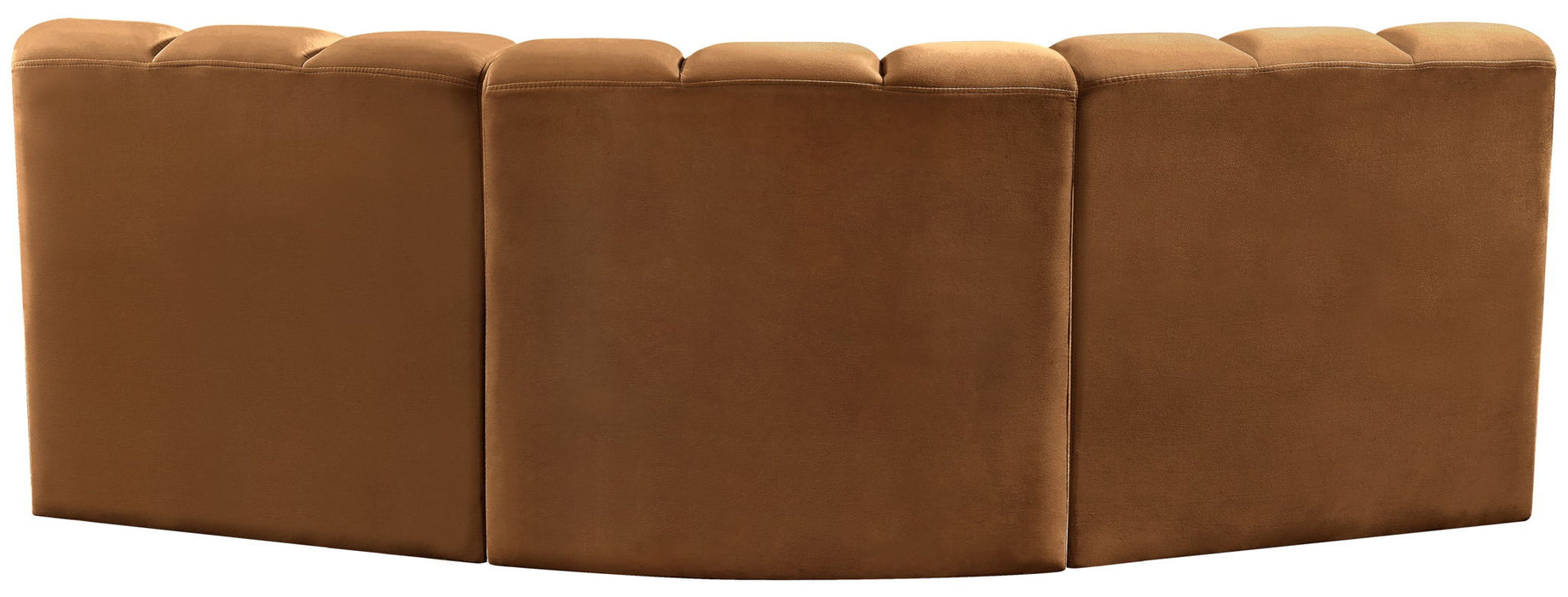 Arc - Velvet 3 Piece Modular Corner Sofa - Saddle - Simple Home Plus