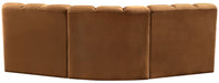 Arc - Velvet 3 Piece Modular Corner Sofa - Saddle - Simple Home Plus