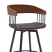 Athena - Swivel Walnut Metal Stool - Simple Home Plus