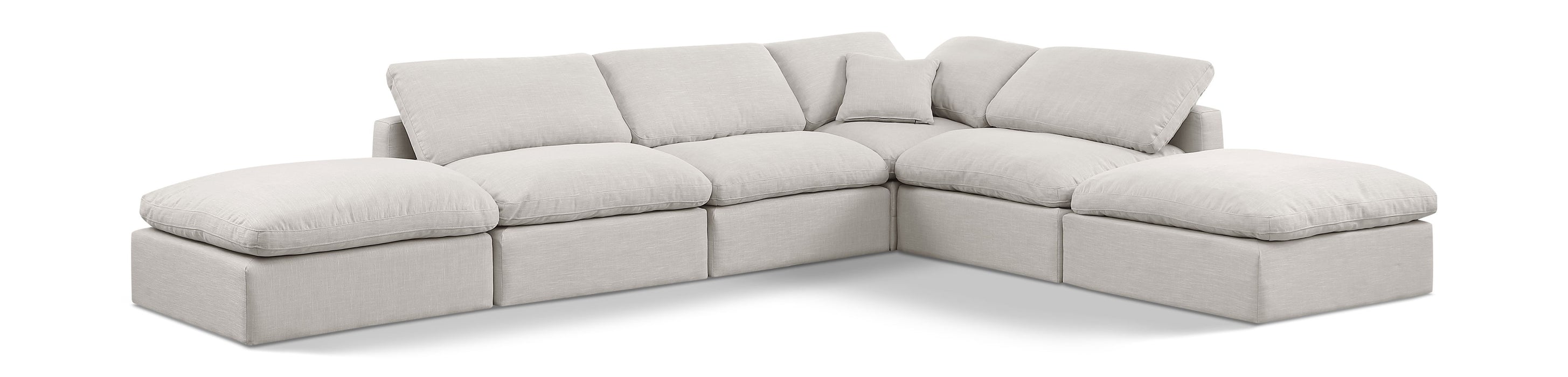 Indulge - Linen 6 Piece Modular Armless Sectional - Simple Home Plus