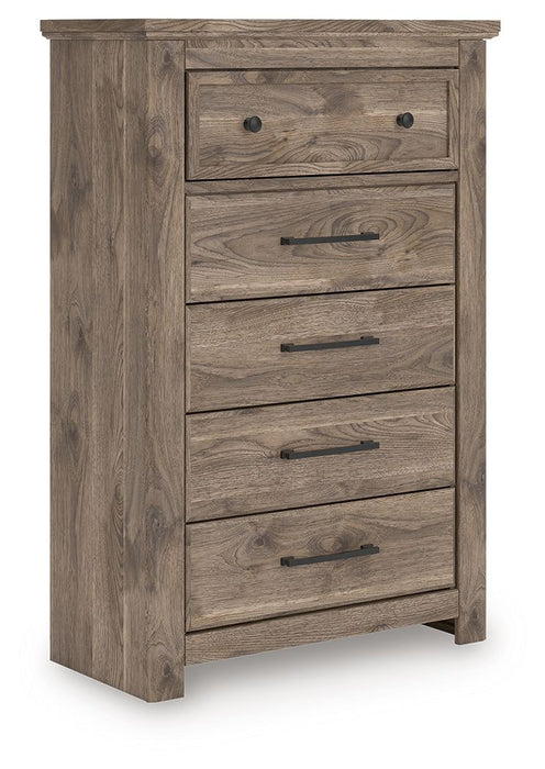 Rusticott - Brown - Five Drawer Chest - Simple Home Plus
