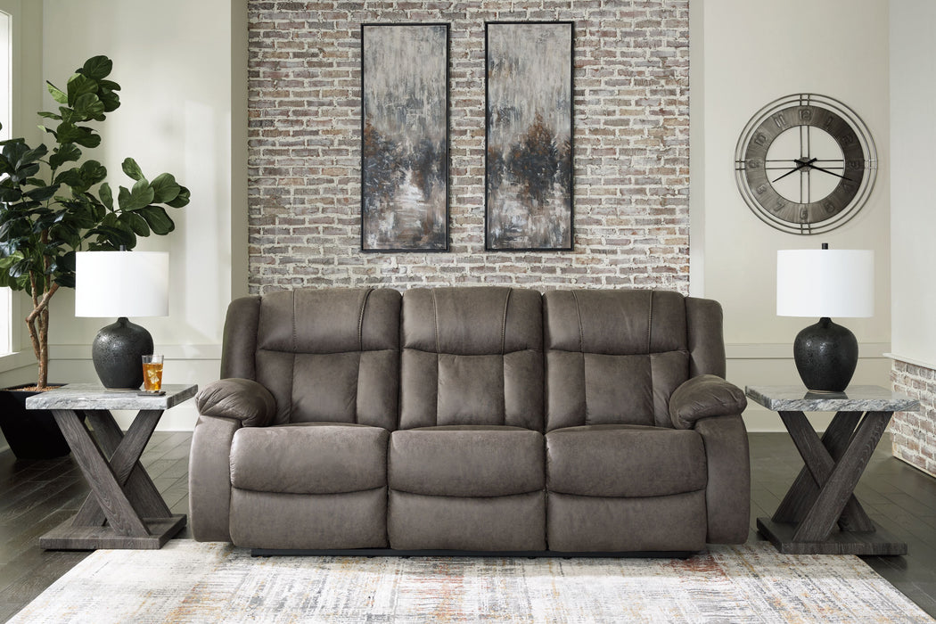 First Base - Gunmetal - Reclining Sofa - Simple Home Plus