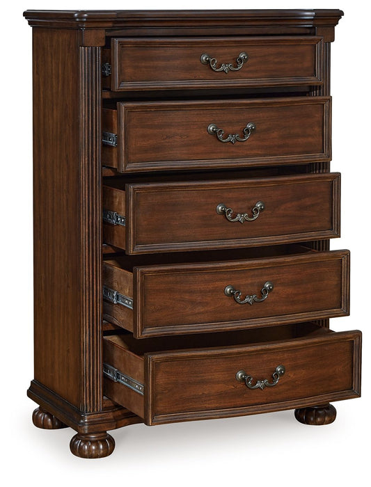 Lavinton - Brown - Five Drawer Chest - Simple Home Plus