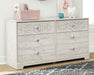 Paxberry - Six Drawer Dresser - Vinyl-Wrapped - Whitewash - Simple Home Plus
