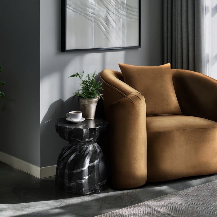 Caserta - Marble Finish Concrete End Table - Simple Home Plus