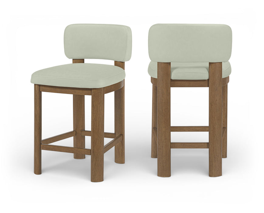 Paloma - Faux Leather Upholstered Counter Stool (Set of 2) - Brown Frame - Simple Home Plus