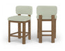Paloma - Faux Leather Upholstered Counter Stool (Set of 2) - Brown Frame - Simple Home Plus