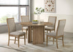 Adina - 5 Piece Round Dining Table Set - Barley / Distressed Light Brown - Simple Home Plus