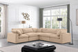 Comfy - 5 Piece Velvet Modular Corner Sectional - Simple Home Plus