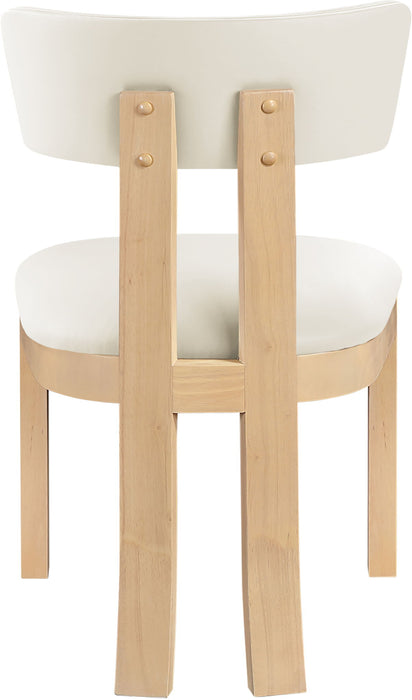 Lavrin - Vegan Leather Dining Side Chair (Set of 2) - Natural Base - Simple Home Plus