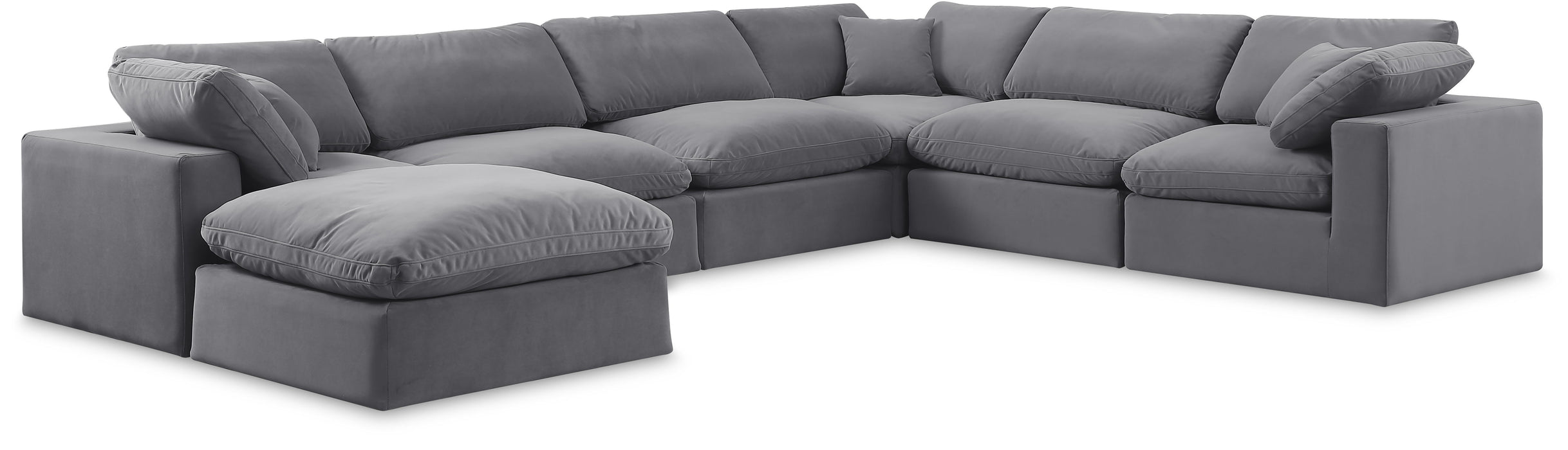 Comfy - 7 Piece Velvet Modular Sectional With Chaise - Simple Home Plus