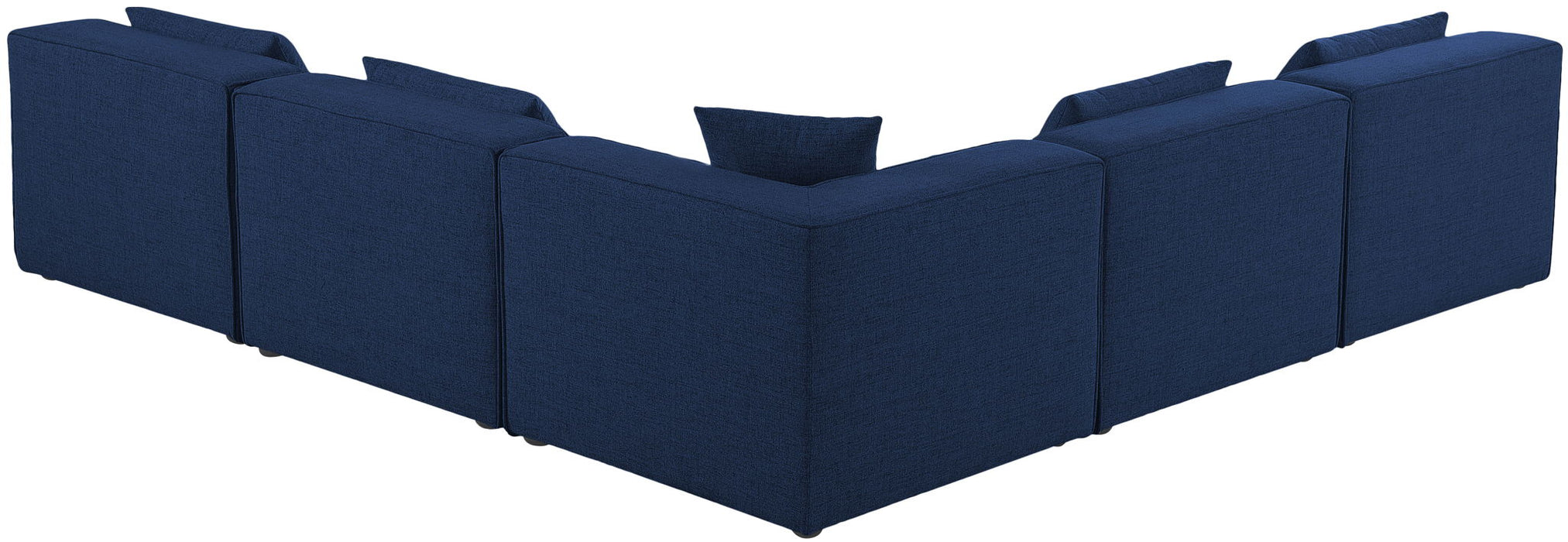 Cube - Linen 5 Piece Modular Corner Armless Sectional - Simple Home Plus