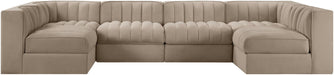 Rummi - Armless Velvet Performance Fabric Upholstered 6 Piece Modular Sectional - Simple Home Plus