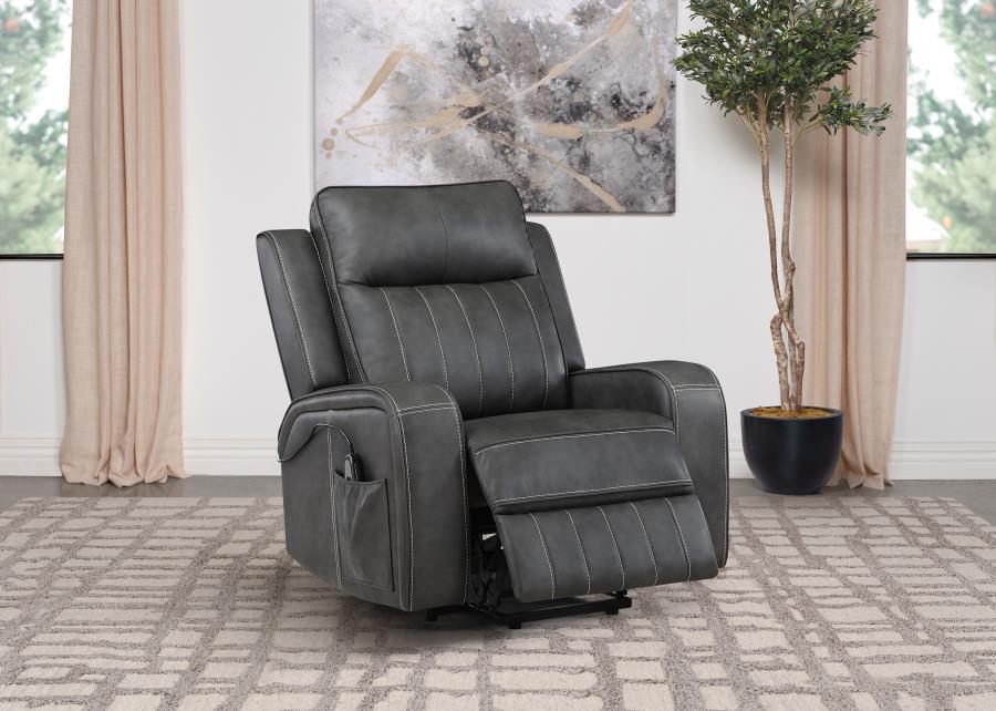 Raelynn - Upholstered Track Arm Recliner - Simple Home Plus