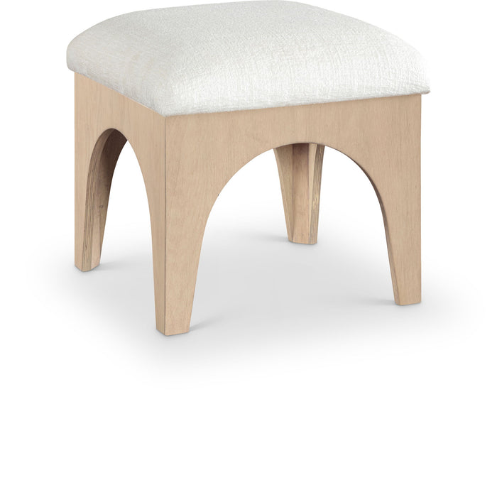 Lawson - Chenille Fabric Ottoman - Natural Base - Simple Home Plus