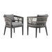 Zella - Outdoor Patio Dining Chair (Set of 2) - Light Gray / Earl Gray - Simple Home Plus