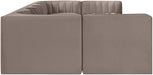 Rummi - Velvet Performance Fabric Upholstered 7 Piece Modular Sectional (With 2 Corner Chairs) - Simple Home Plus