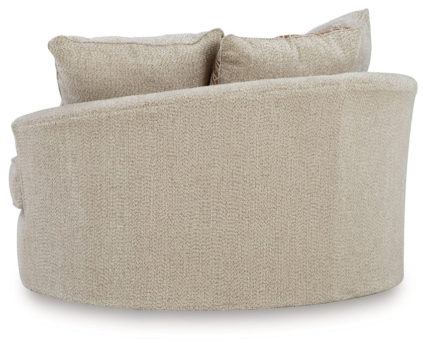 Steelwater Retreat - Oversized Swivel Accent Chair - Latte - Simple Home Plus