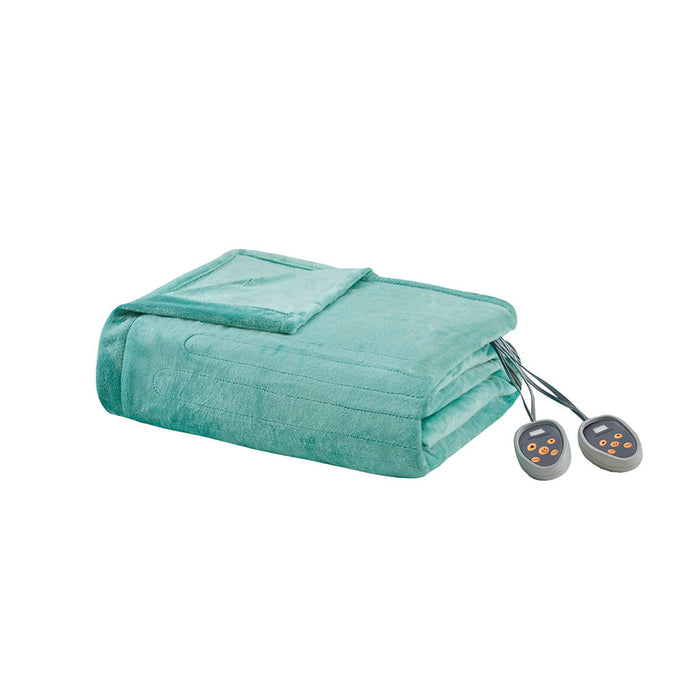 Heated Plush - King Blanket - Aqua - Simple Home Plus