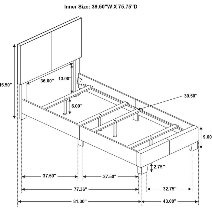 Dorian - Upholstered Panel Bed - Simple Home Plus