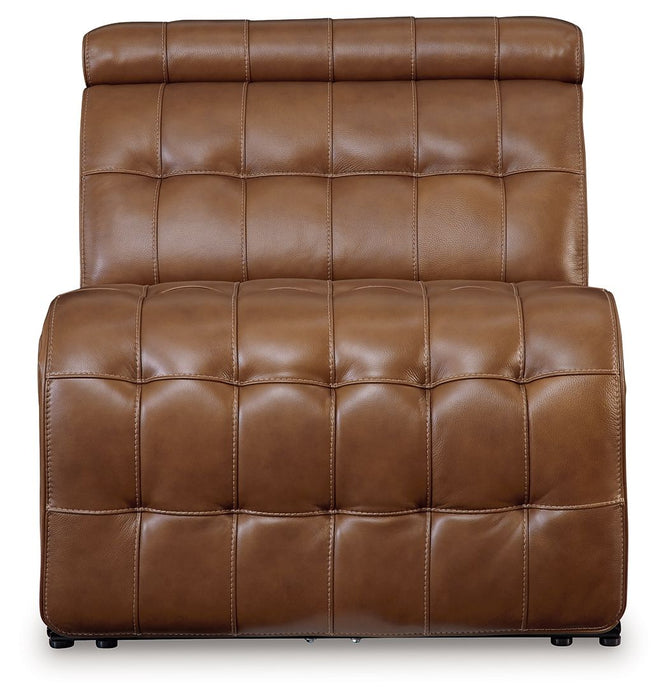 Temmpton - Power Armless Recliner With Adj Headrest - Chocolate - Simple Home Plus