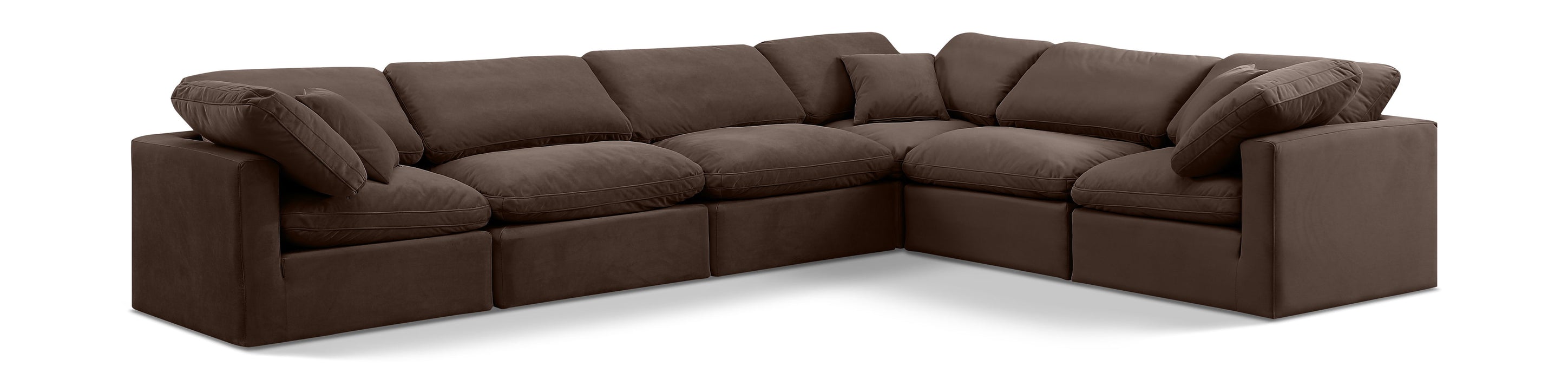 Indulge - Velvet 6 Piece Modular Corner Sectional - Simple Home Plus