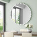 Marlowe - Big Beaded Round Wall Mirror - White - Simple Home Plus