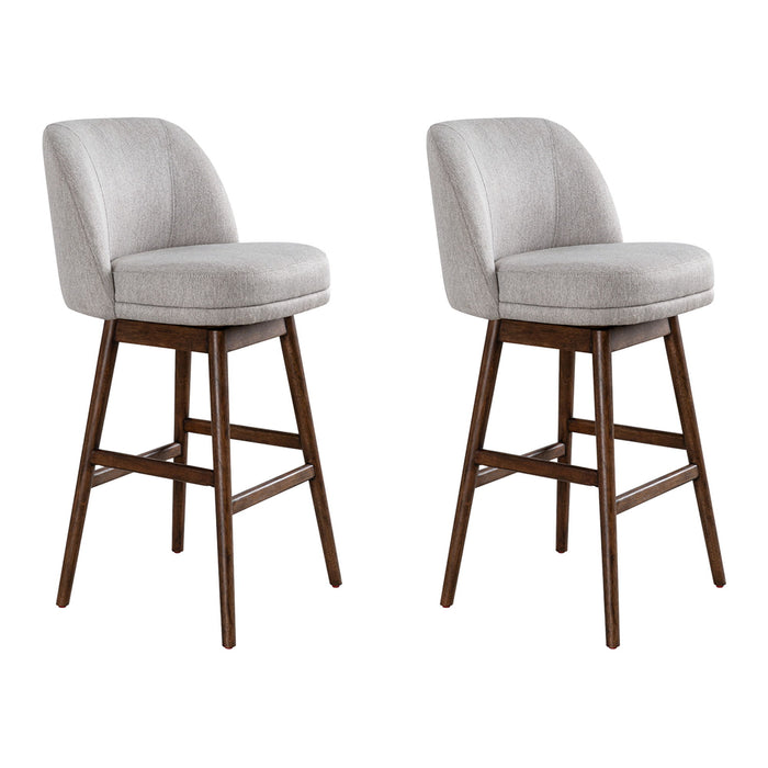 Sadie - Solid Wood Upholstered 30" Bar Height Swivel Barstool