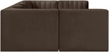 Rummi - Armless Velvet Performance Fabric Upholstered 6 Piece Modular Sectional - Simple Home Plus