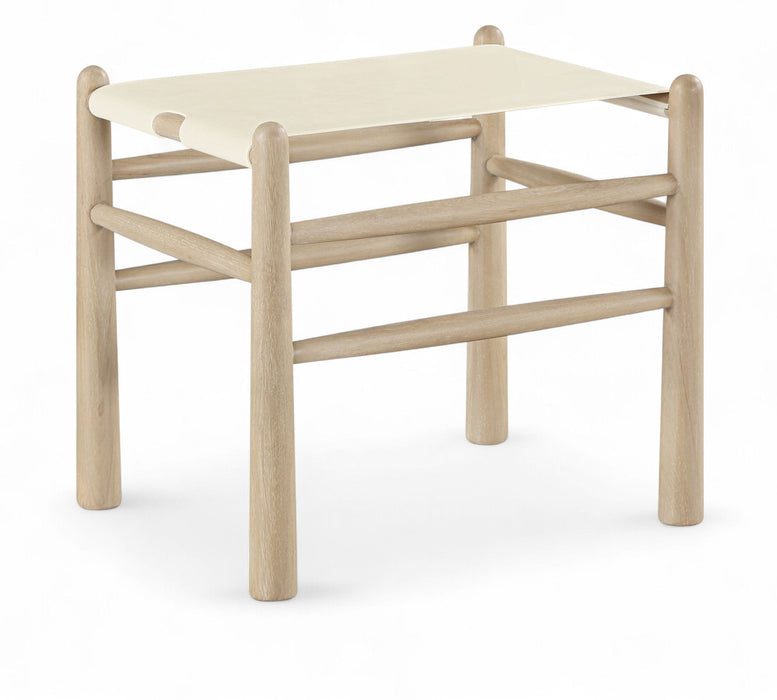 Santos - Faux Leather Upholstered Bench - Natural Frame - Simple Home Plus