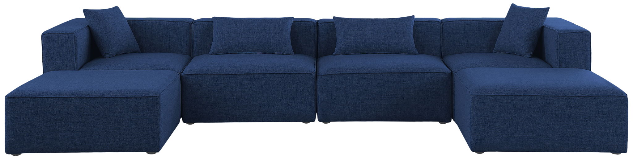 Cube - Linen 6 Piece Modular Double Chaise Sectional - Simple Home Plus