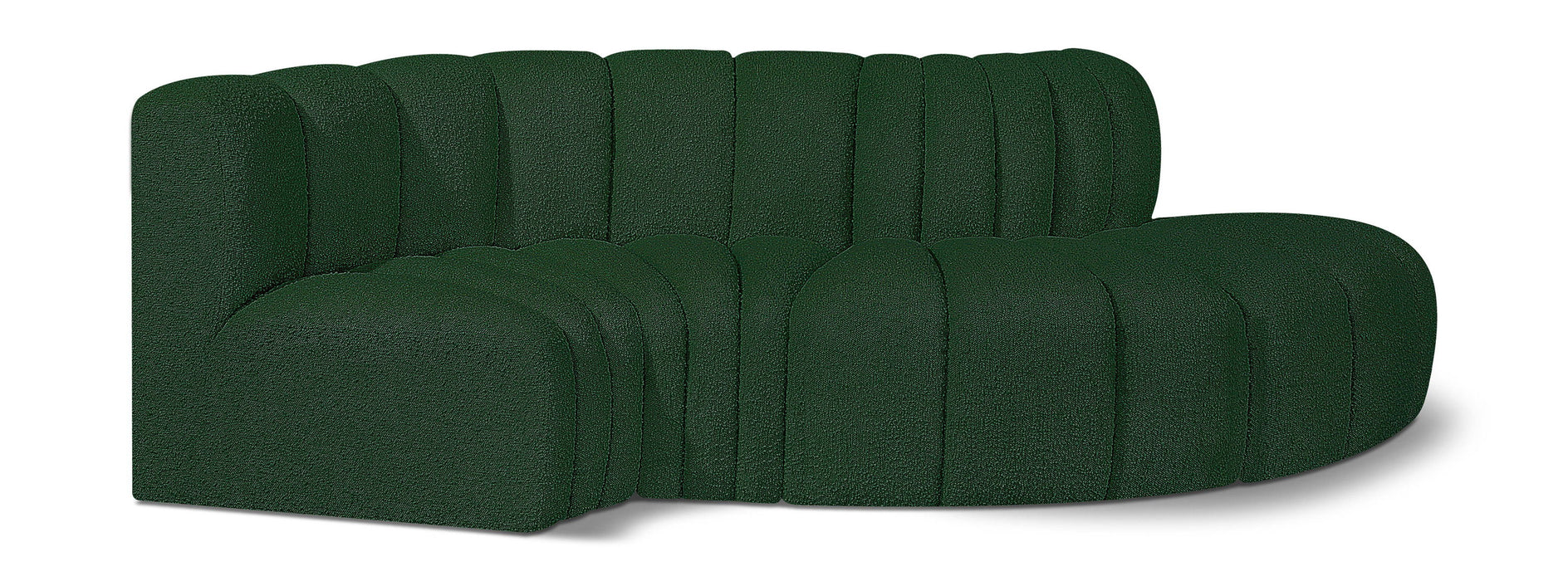 Arc - Boucle Fabric 4 Piece L-Shaped Modular Sofa - Simple Home Plus
