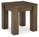 Rosswain - Warm Brown - Square End Table - Simple Home Plus
