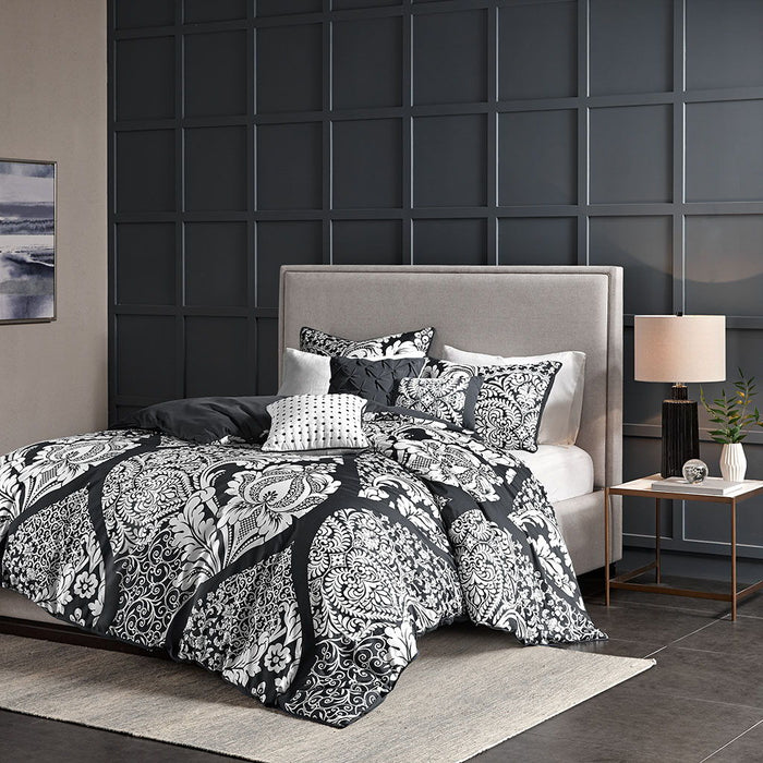 Vienna - 6 Piece Printed Duvet Cover Set - Black - Simple Home Plus