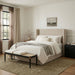 Nara - Linen Textured Fabric Upholstered Bench - Painted Black - Simple Home Plus