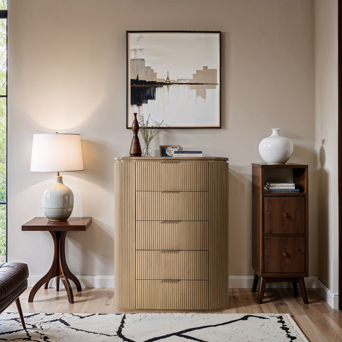 Astrid - Solid Wood And Oak Veneer Chest - Simple Home Plus